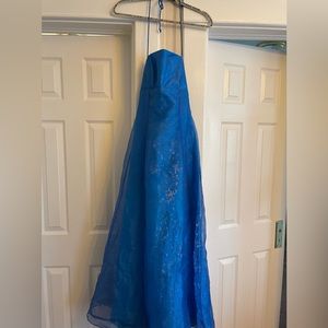 Blue prom dress with matching heels